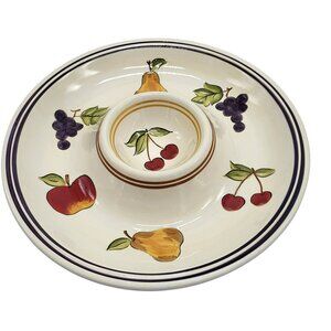 Tabletops Lifestyles Simple Fruit Dip and Chip Bowl 1 Piece Off White 13”